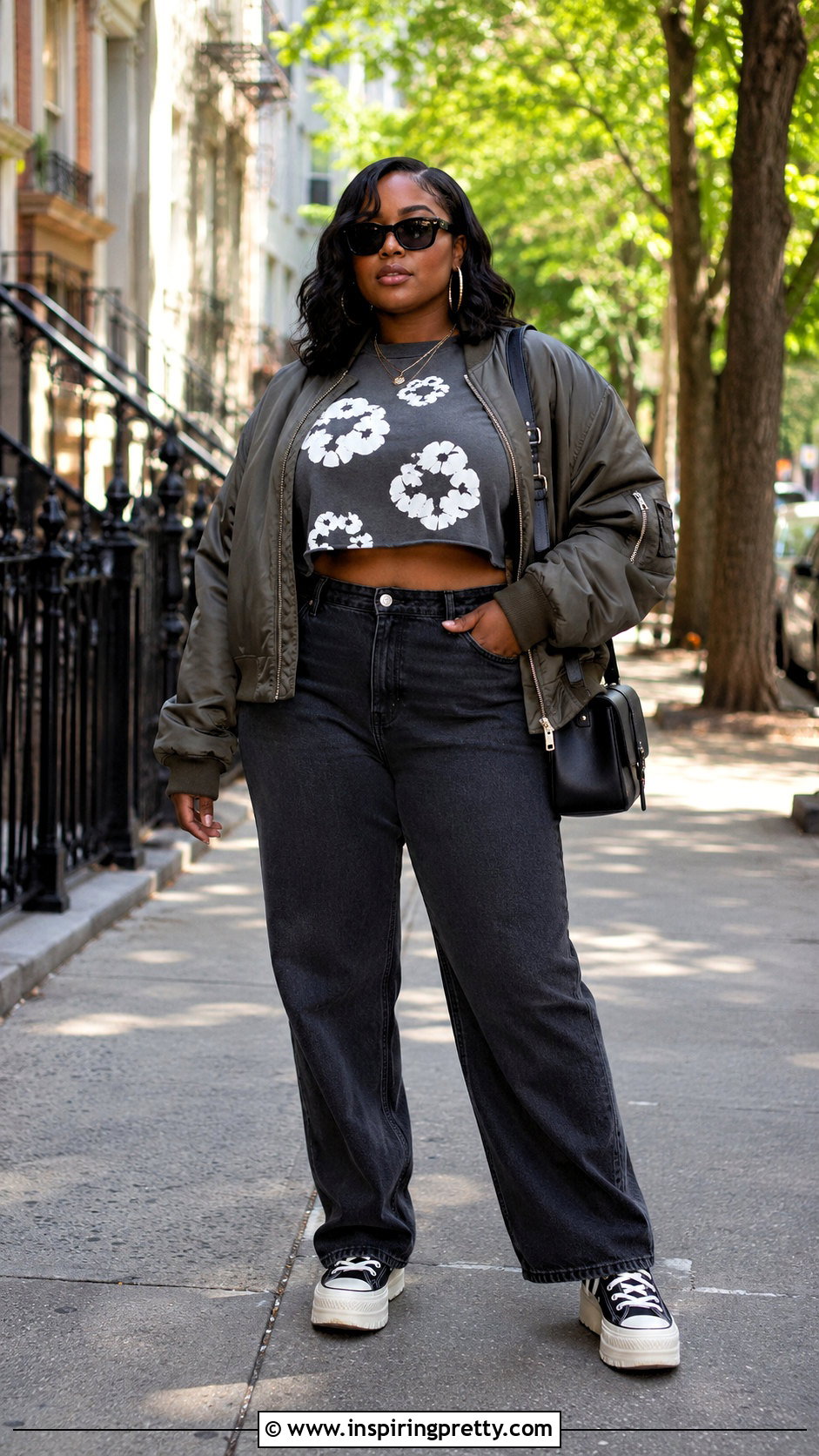 Plus Size Denim Tears Crop Top With High Waisted Jeans - 20 denim tears crop tops