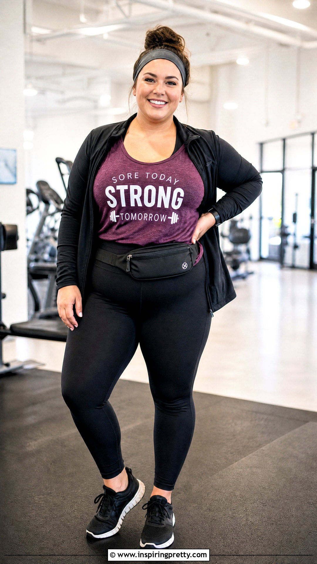 Plus Size Funny Gym Tank Top With Supportive Leggings - 20 Funny Gym Tank Tops outfit ideas