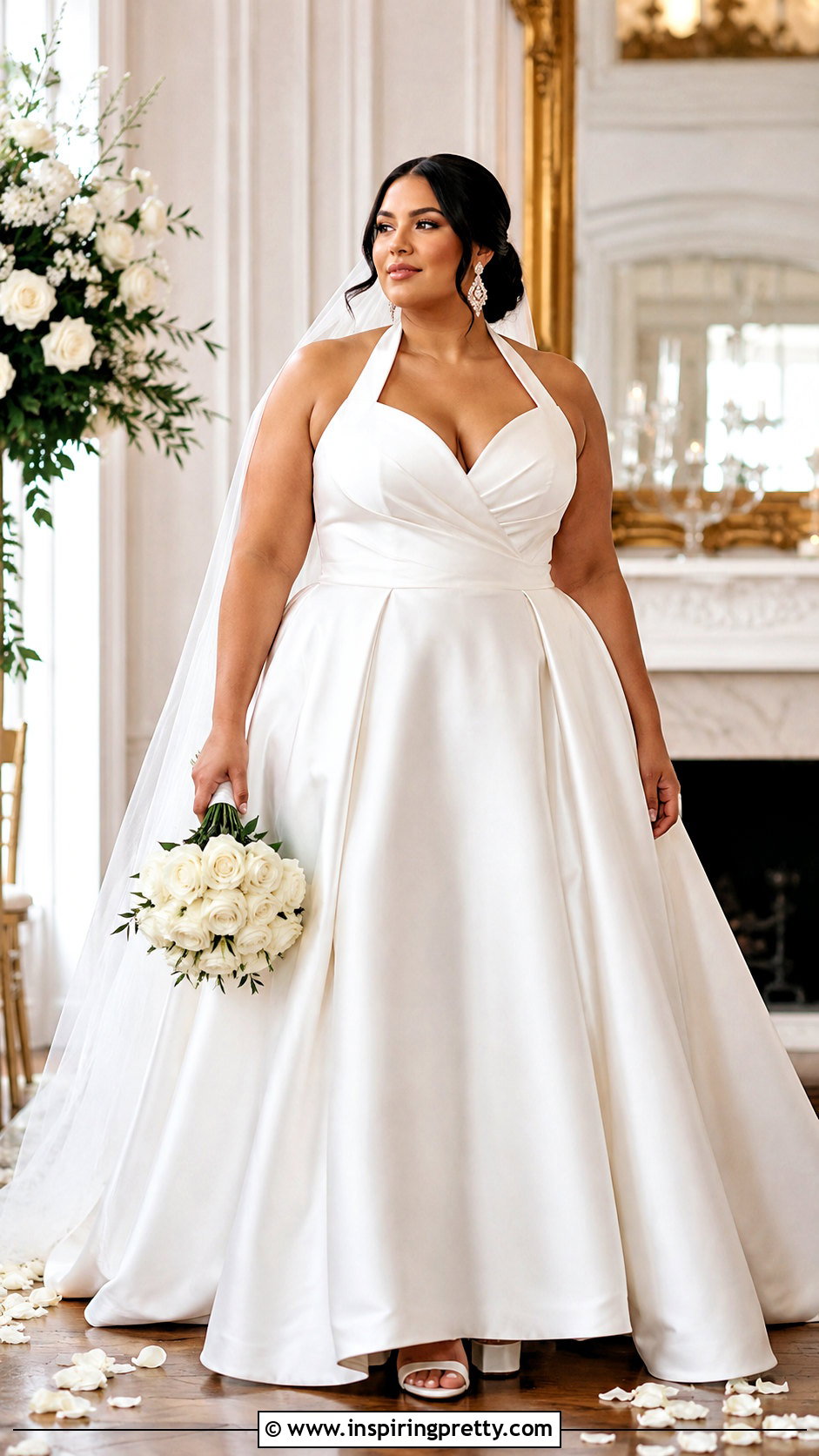 Plus Size Halter Ball Gown Wedding Dress With Supportive Bodice - 25 Halter Top Ball Gown Wedding Dress outfit ideas