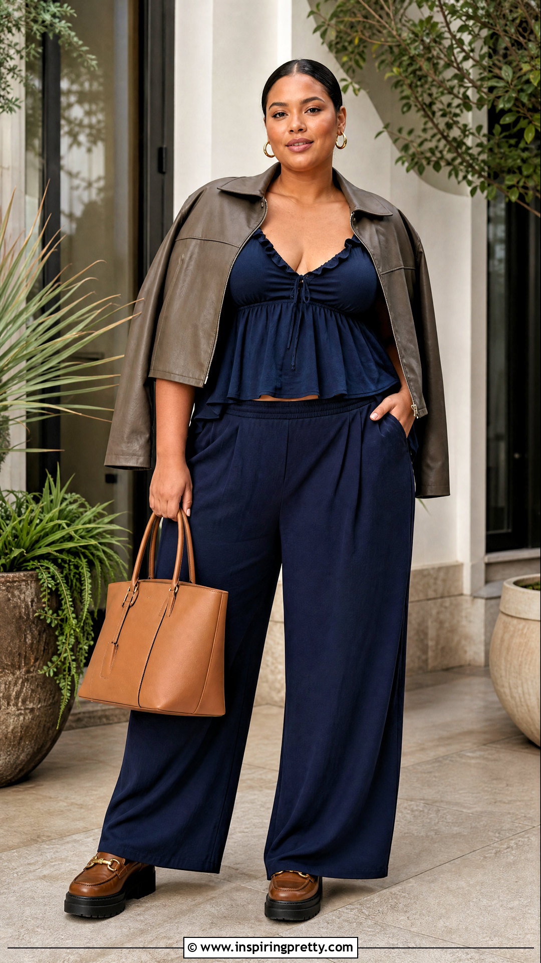 Plus Size Hollister Babydoll Top With Wide Leg Pants - 50 hollister babydoll top outfit ideas