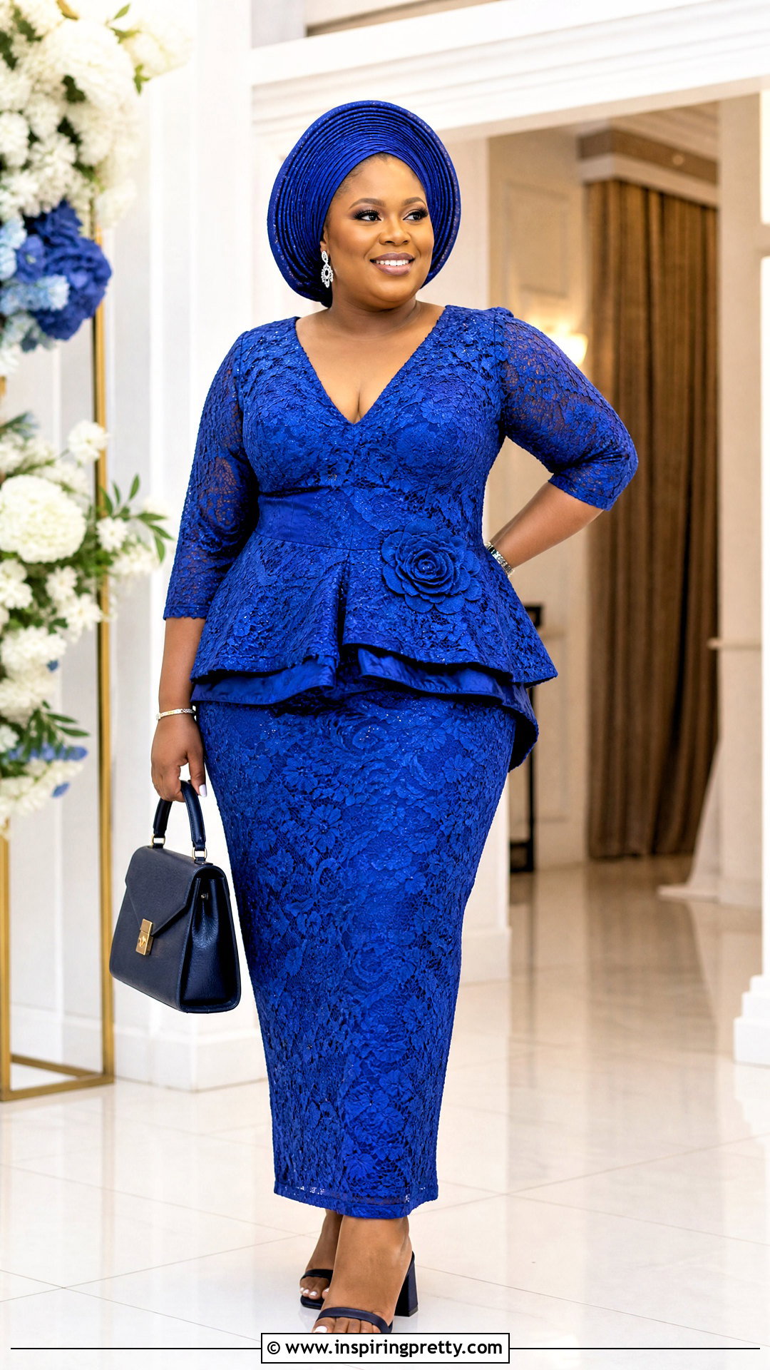 Plus Size Lace Peplum And Straight Skirt - 50 skirt and top lace styles