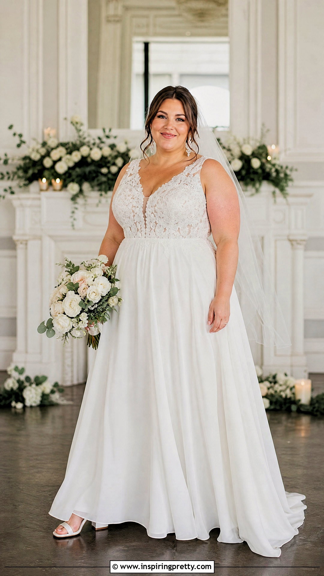 Plus Size Lace Top A Line Wedding Dress - 25 lace top flowy bottom wedding dress outfit ideas