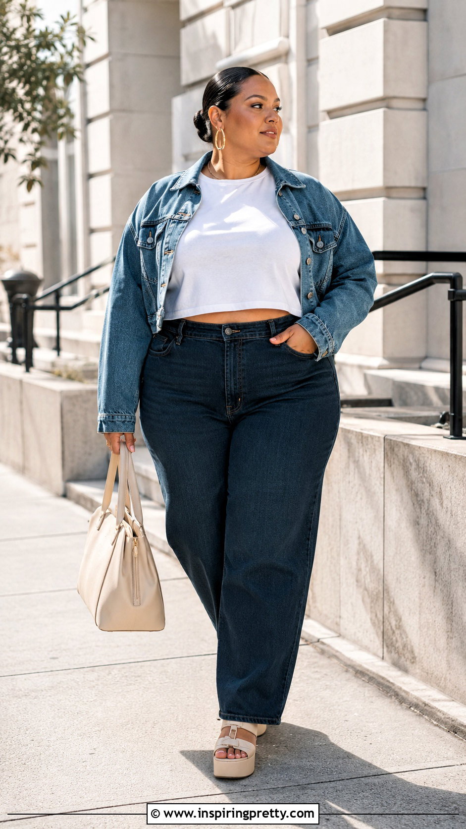 Plus Size Loose Crop Top With Jeans - 50 loose crop top outfits