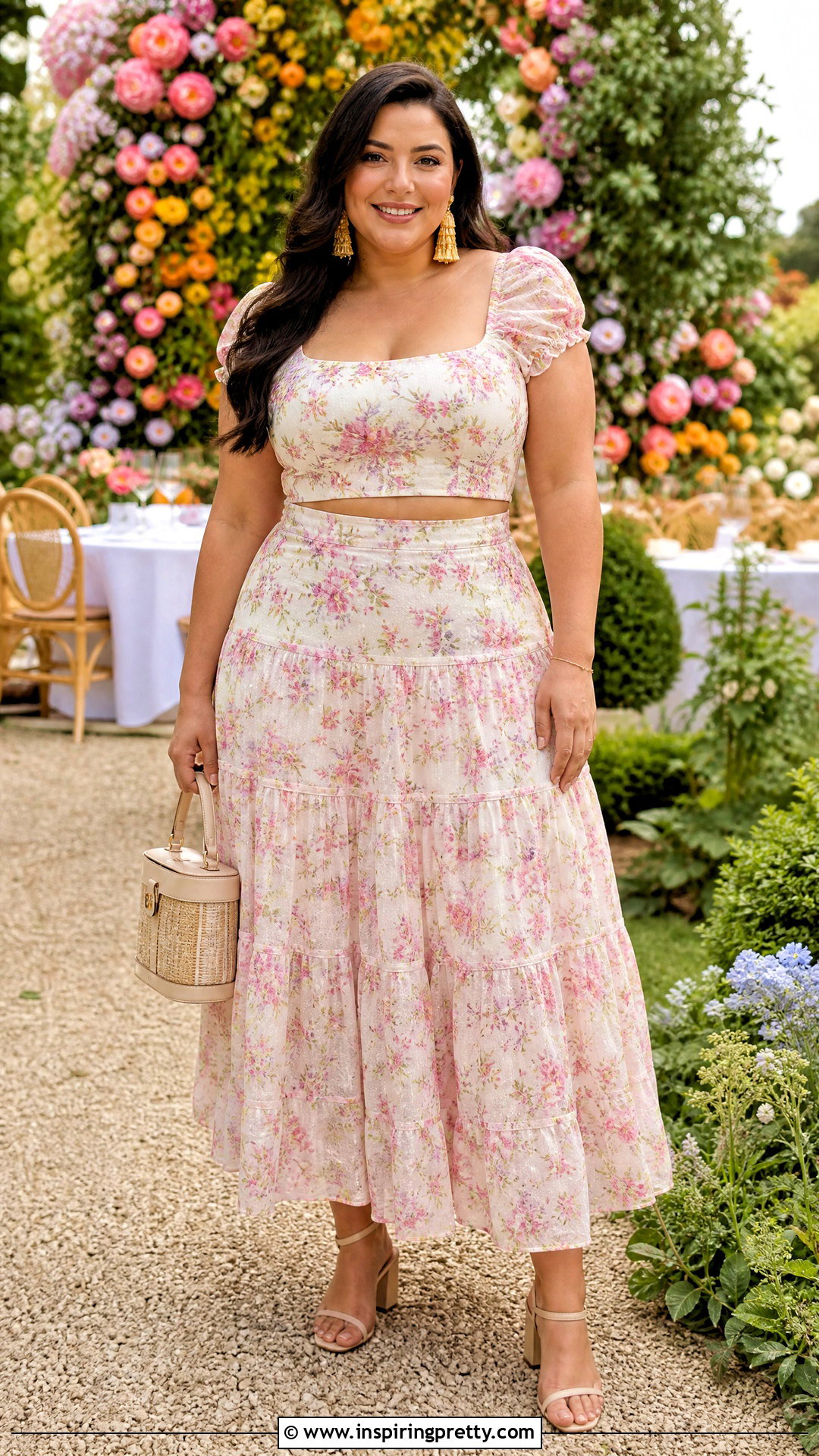 Plus Size LoveShackFancy Midi Skirt And Top Set - 20 love shack fancy skirt and top set outfit ideas