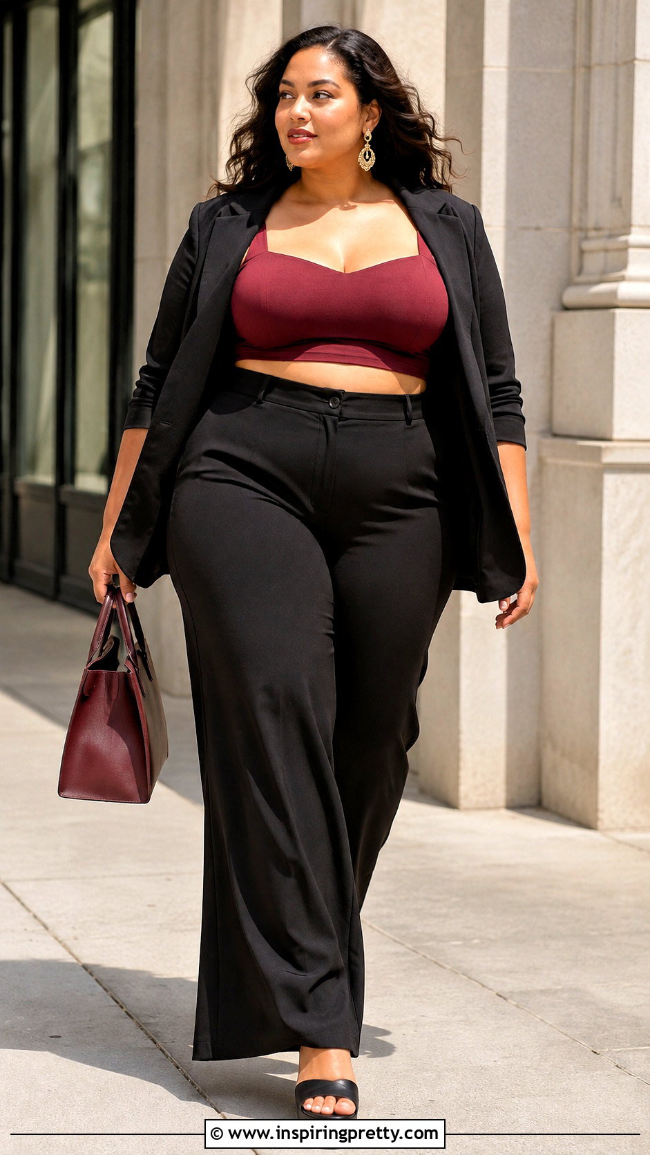 Plus Size Midriff Top With Wide Leg Pants - 50 midriff top outfit ideas