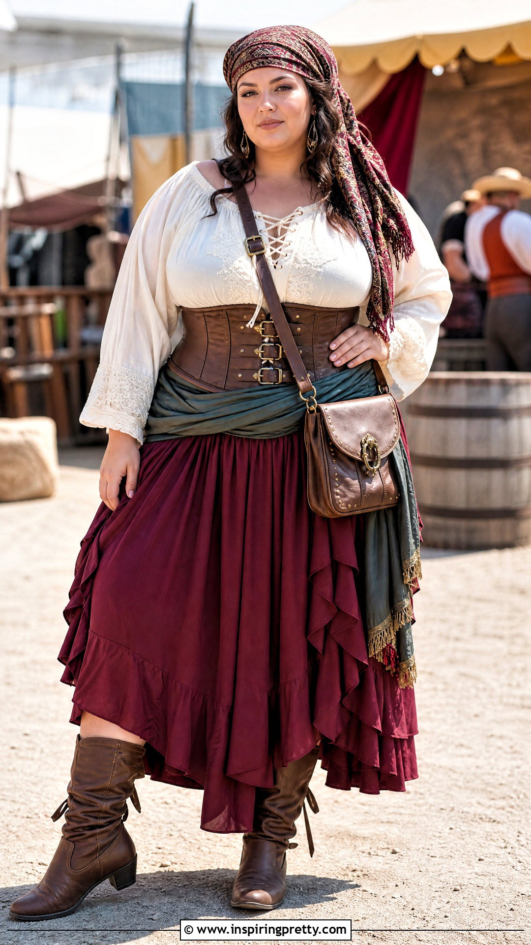 Plus Size Pirate Blouse With Layered Skirt - 25 female pirate top outfit ideas