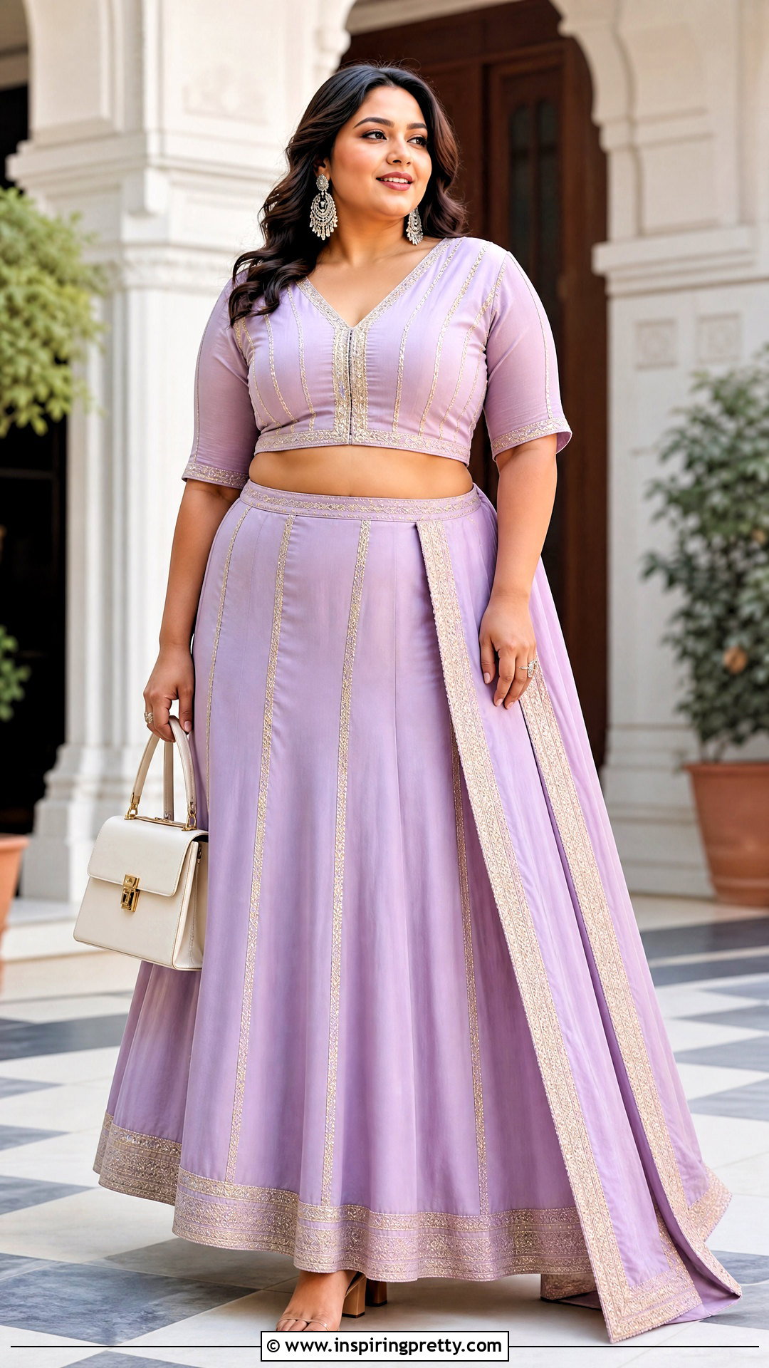 Plus Size Saree Gored Skirt And Longline Crop Top - 25 skirt and crop top from old saree ideas