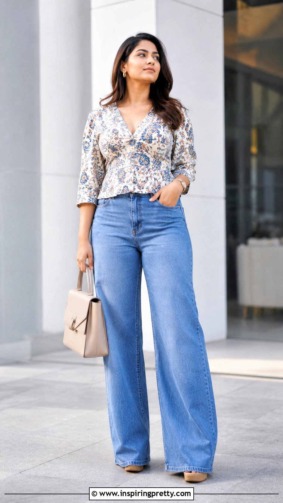 Plus Size Short Kurti With Wide Leg Jeans - 50 short kurti tops for jeans