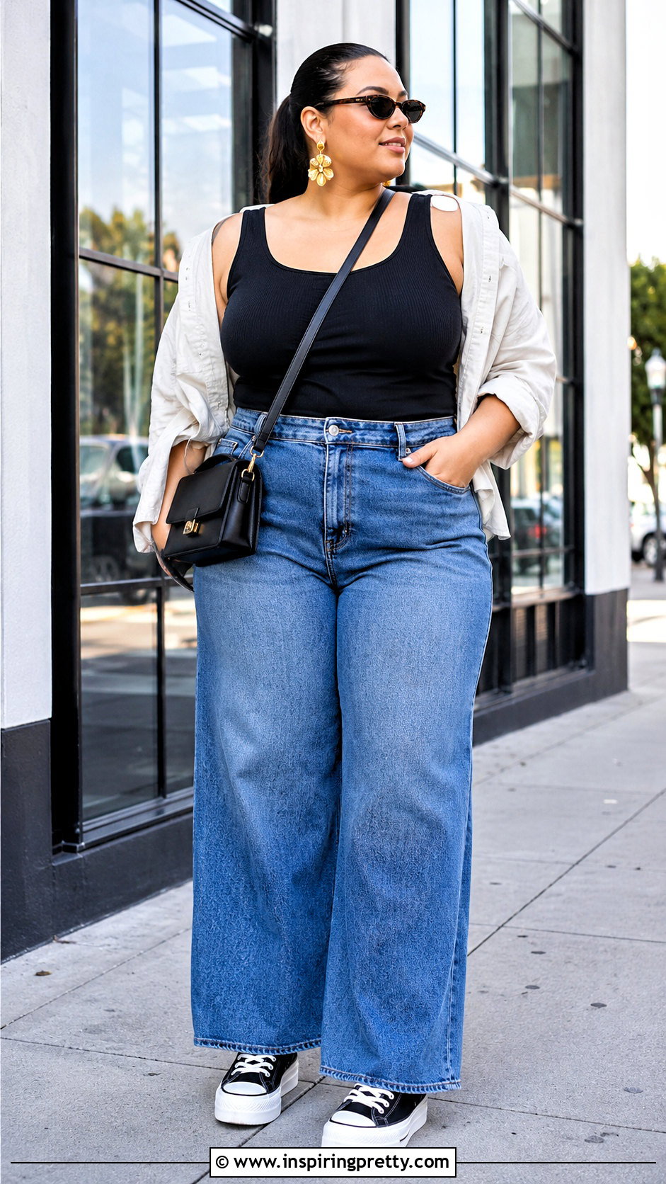 Plus Size Tank Top With Wide Leg Jeans - 25 Tank Top Armpits
