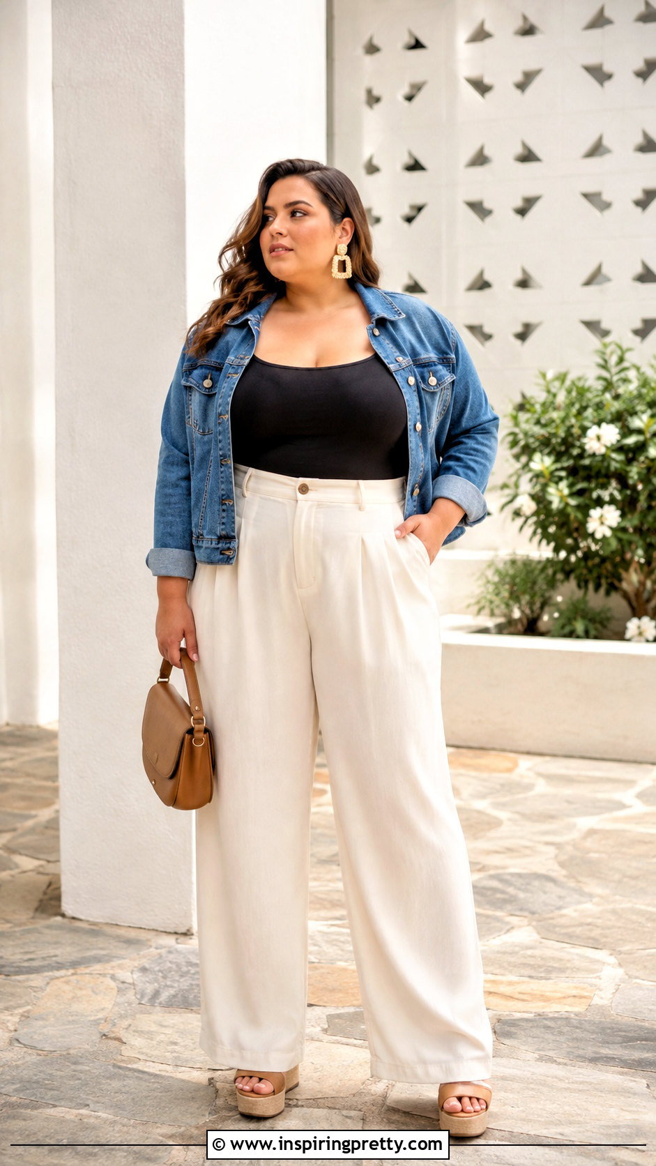 Plus Size Tank Top With Wide Leg Pants - 50 ootd tank top outfit ideas