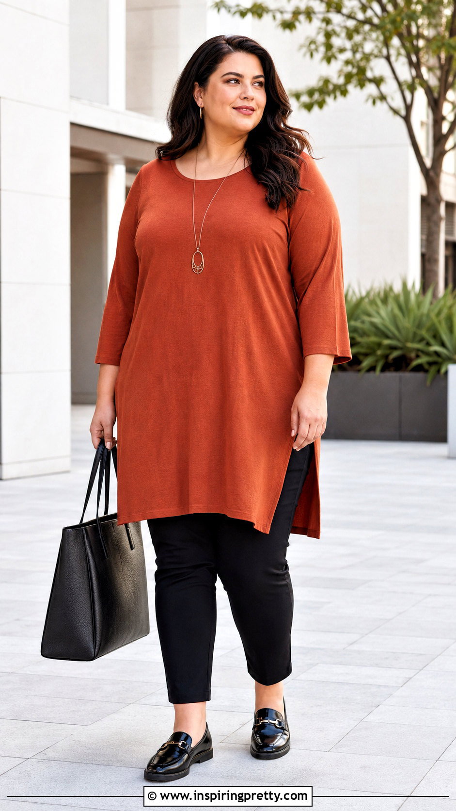 Plus Size Tunic Top With Slim Pants - 25 Free Tops For Plus Size Ideas