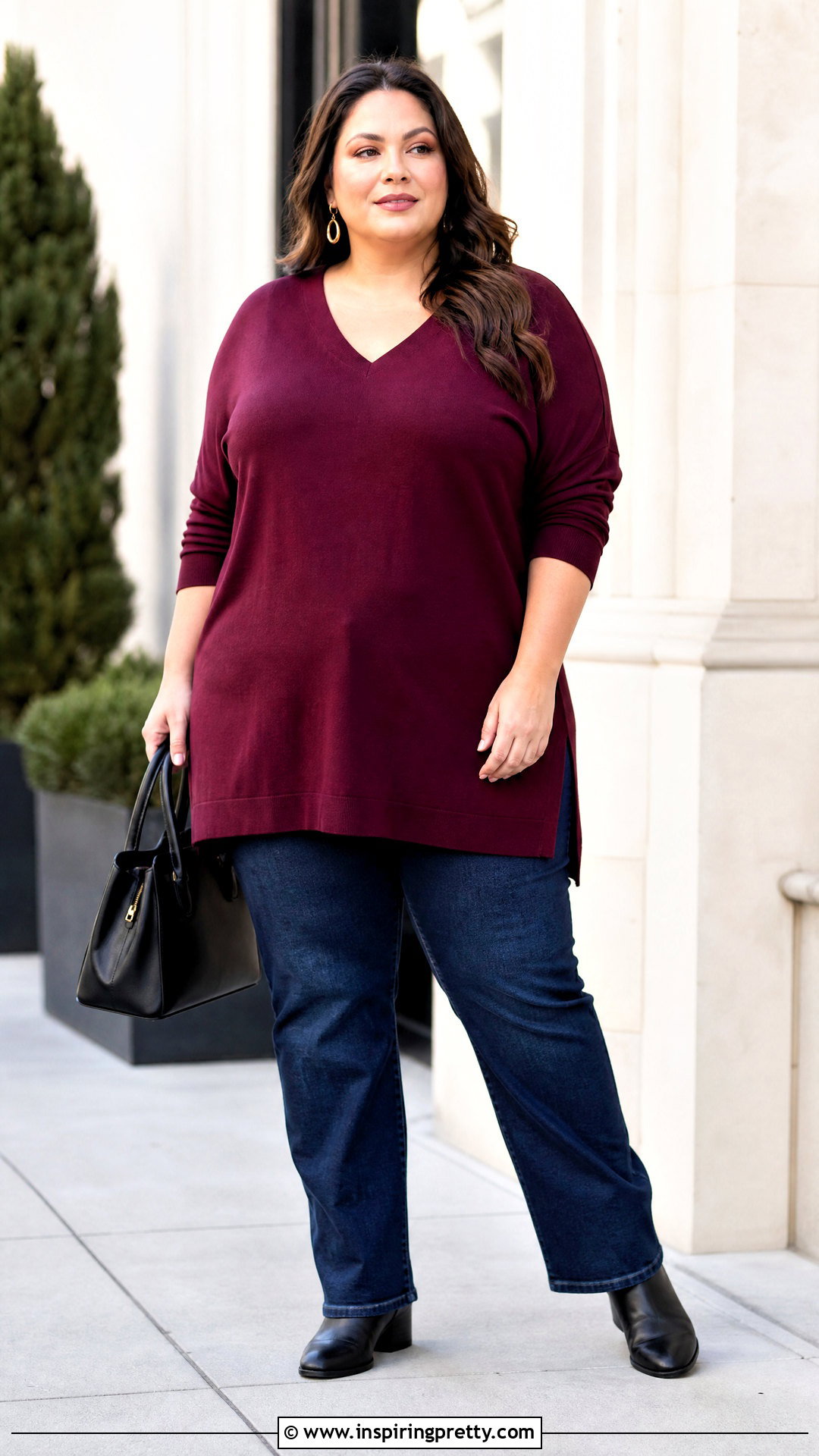 Plus Size Tunic Top With Straight Jeans - 50 tunic tops outfit ideas