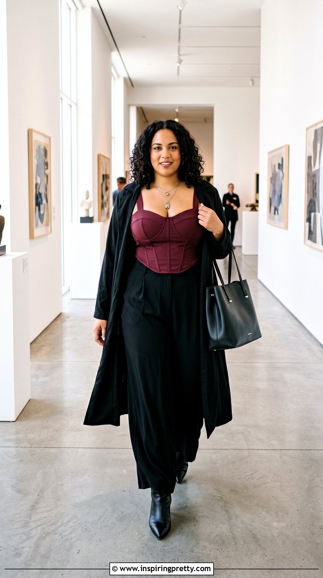 Plus Size Vampire Corset Top With Wide Leg Pants - 25 Vampire Corset Top outfit ideas