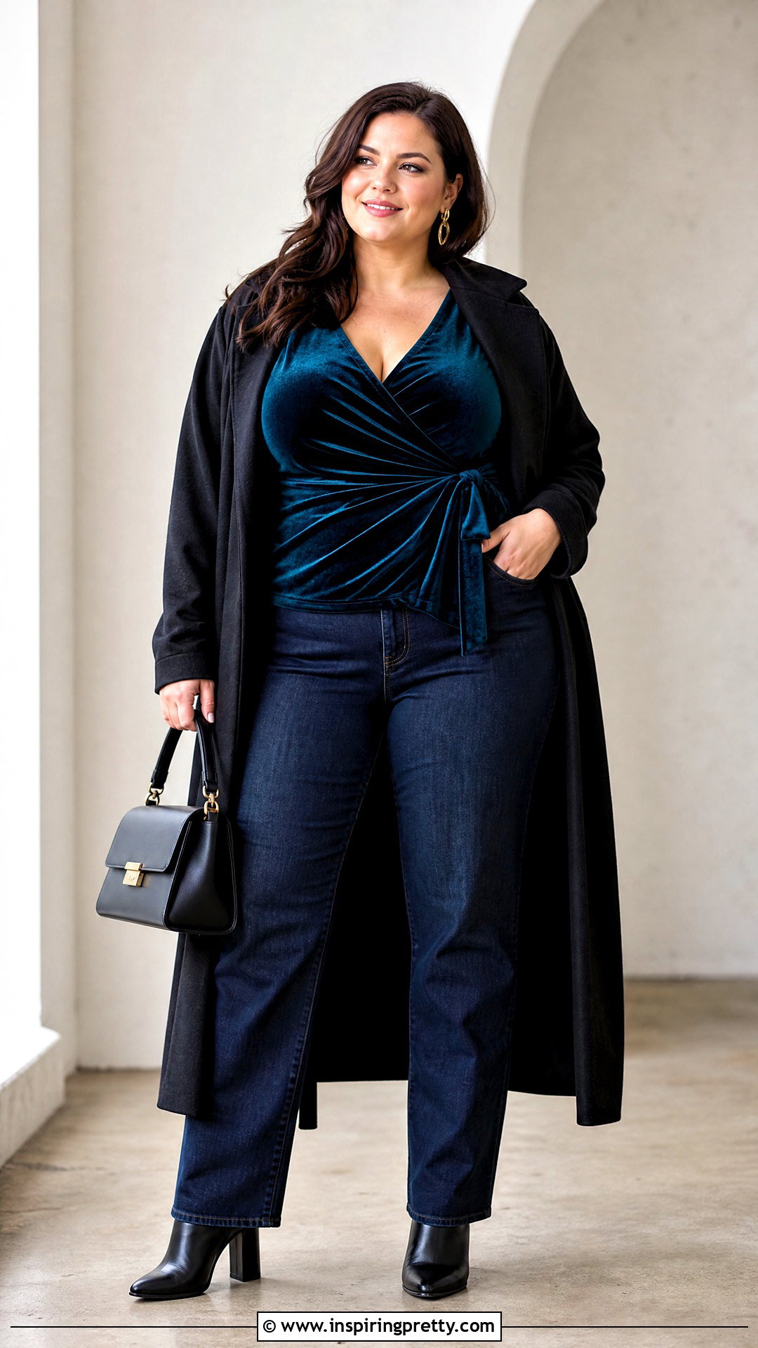 Plus Size Velvet Wrap Top Outfit - 20 velvet tops for ladies