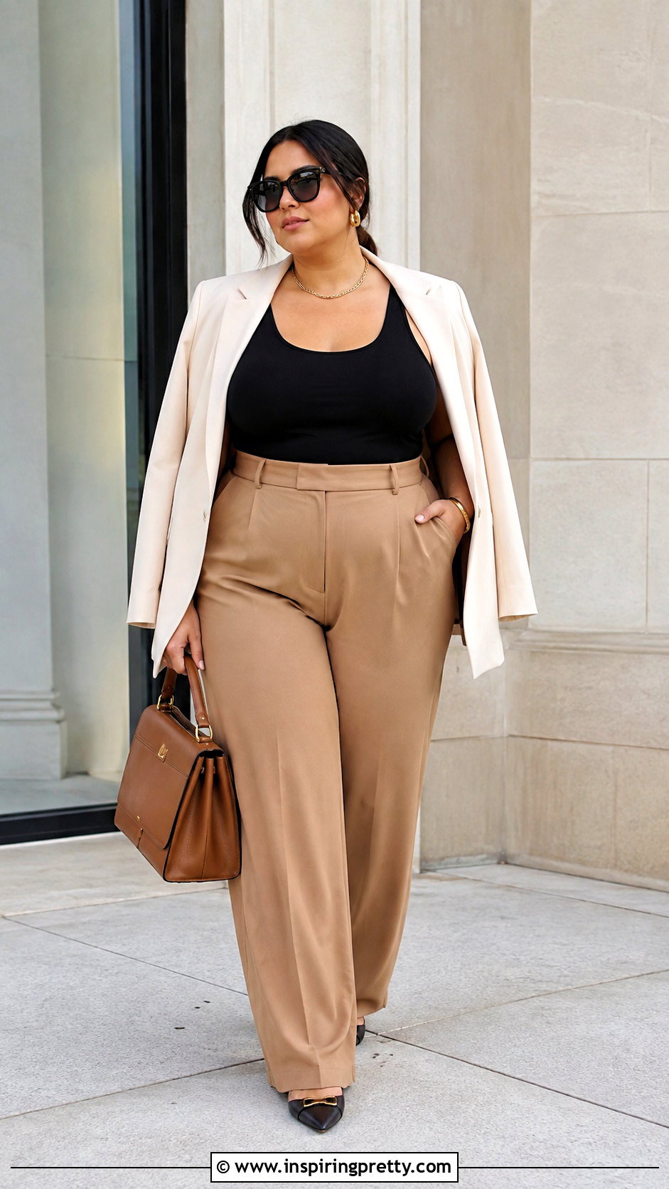 Plus Size Vest Top With Wide Leg Trousers - 50 vest top outfits for women