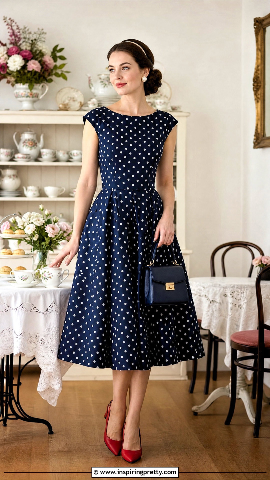 Polka Dot Dress Tea Party Outfit - 25 tea party top outfit ideas