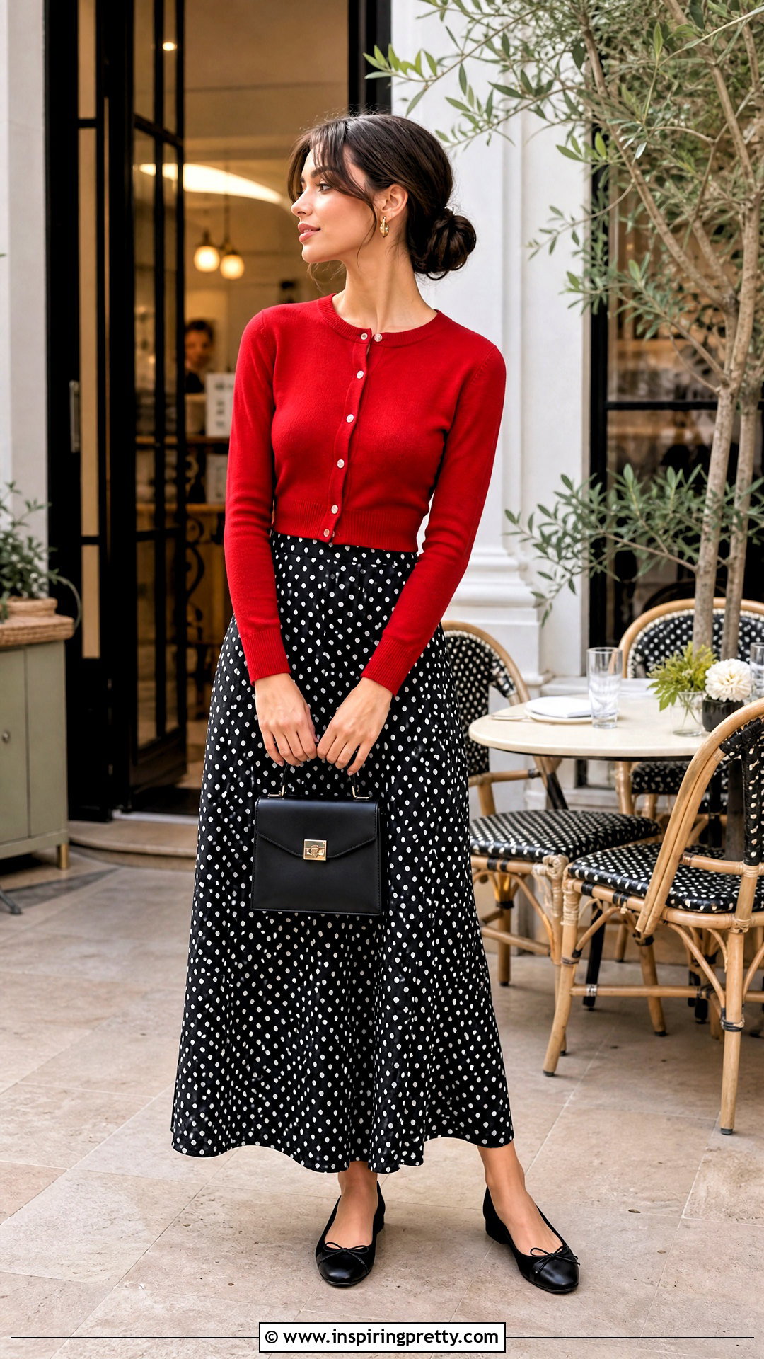 Polka Dot Long Skirt And Cardigan Top Outfit - 50 long skirt and top casual outfits