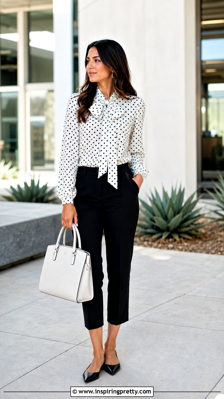Polka Dot Top And Cropped Pants Outfit - 50 trendy top outfit ideas