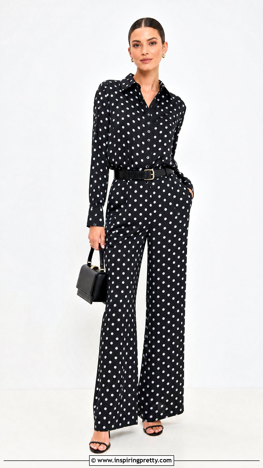 Polka Dot Top With Matching Polka Dot Pants - 50 polka dots top outfit ideas