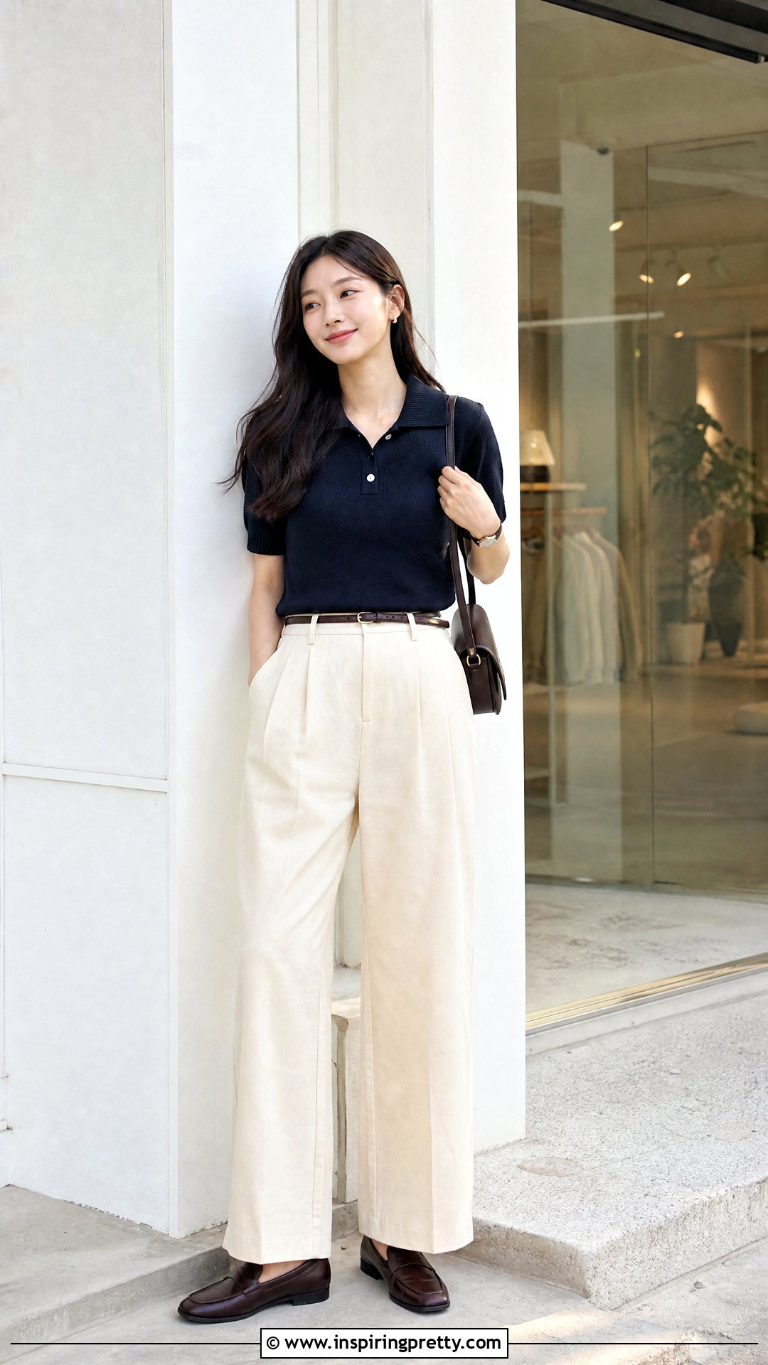 Polo Knit Top Outfit - 50 korean tops for women