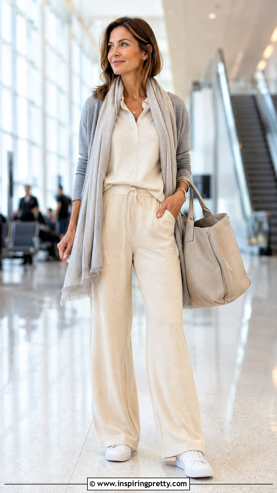 Polo Top With Knit Pants And Travel Sneakers - 50 polo top outfit women