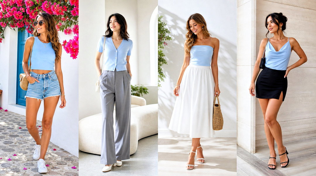 50 Powder Blue Top Outfit Ideas for Dreamy Seasonal Style