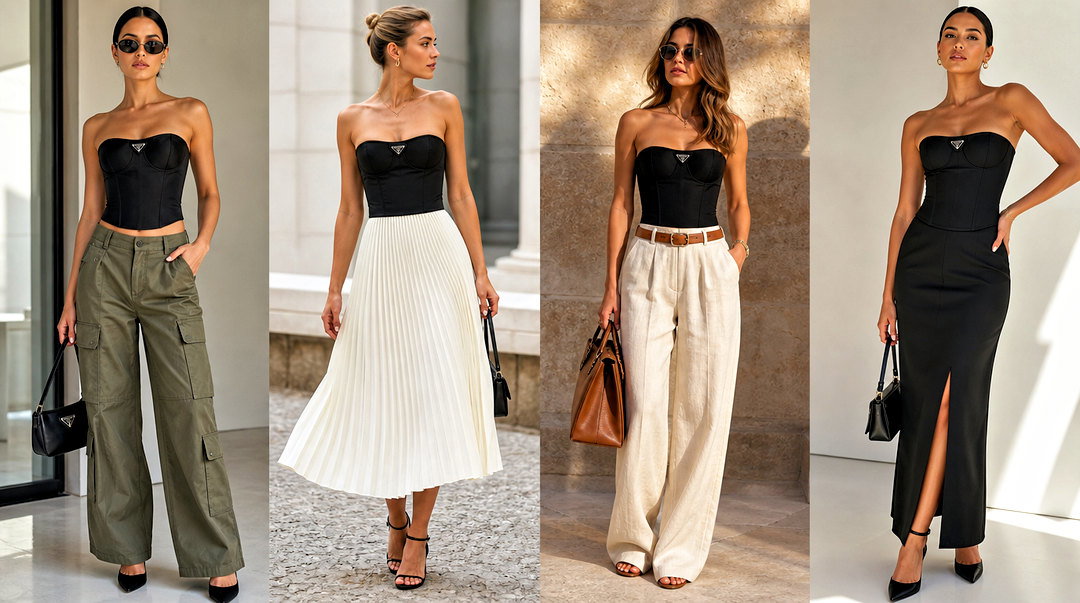 20 Prada Bustier Top Outfit Ideas for Luxe Evening Style