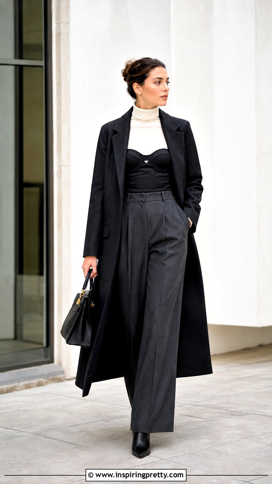 Prada Bustier Top Over A Fitted Turtleneck - 20 prada bustier top outfit ideas