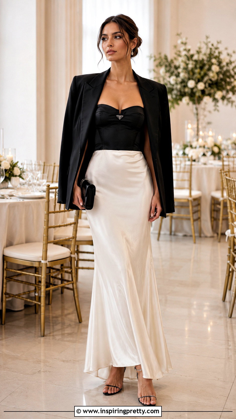 Prada Bustier Top With Satin Maxi Skirt - 20 prada bustier top outfit ideas