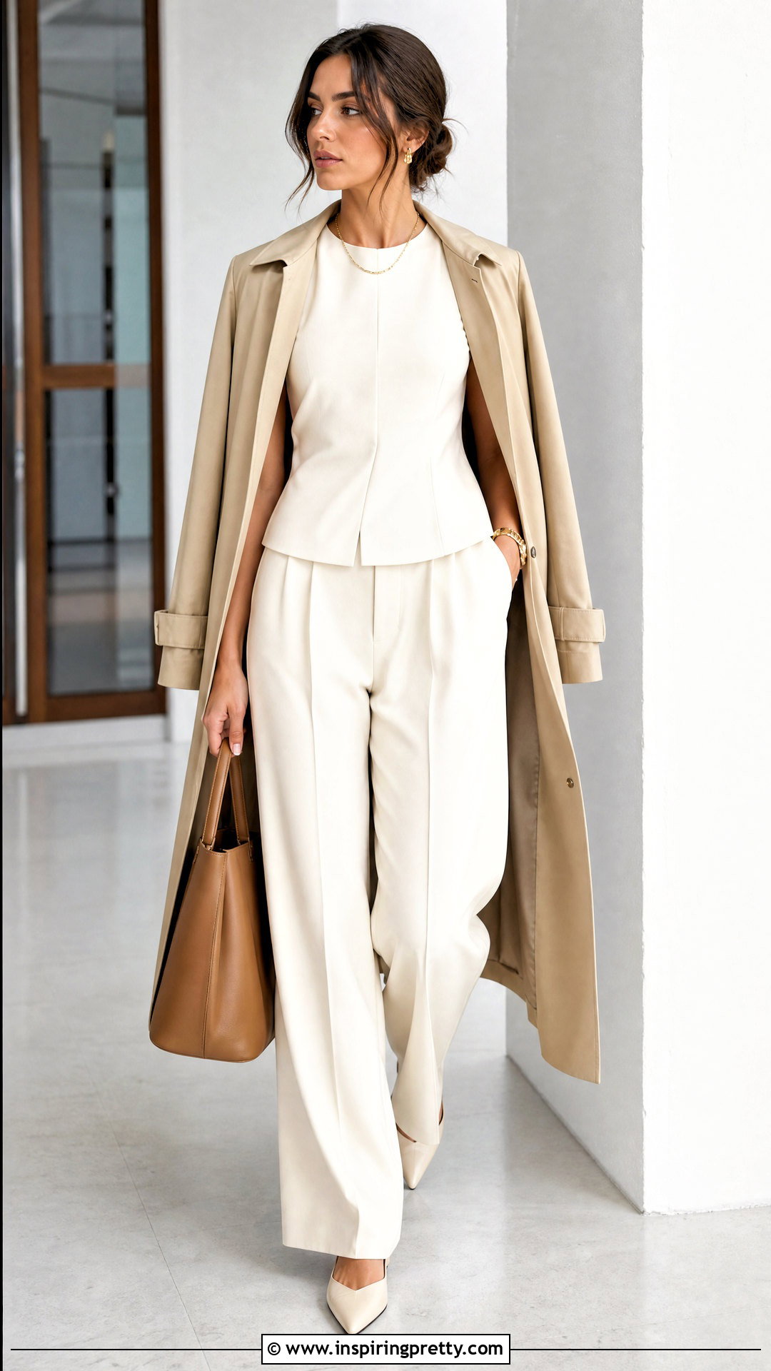 Prada Monochrome White Top And Trousers - 50 prada top outfit ideas