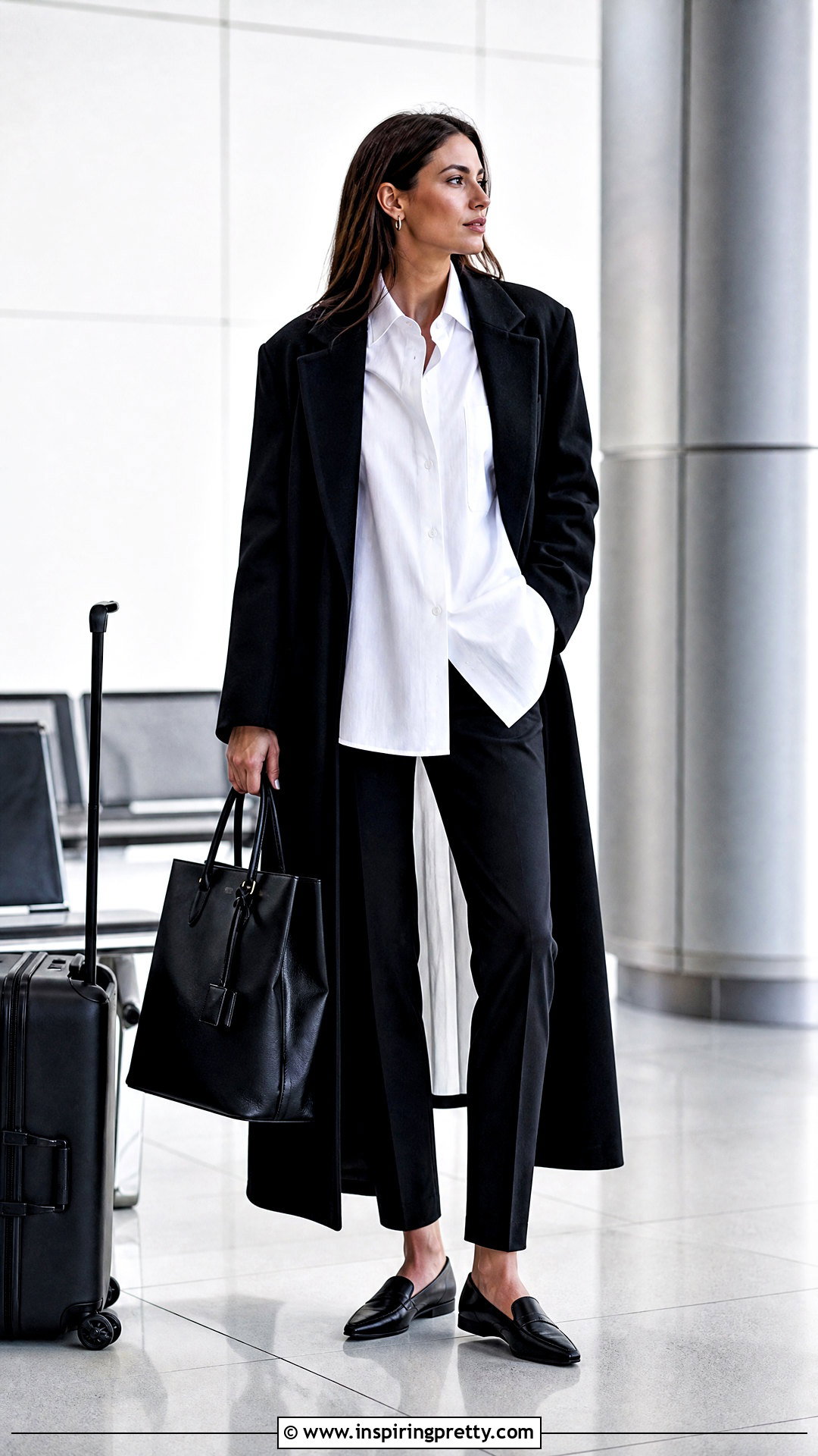 Prada Oversized Shirt With Slim Black Pants - 50 prada top outfit ideas