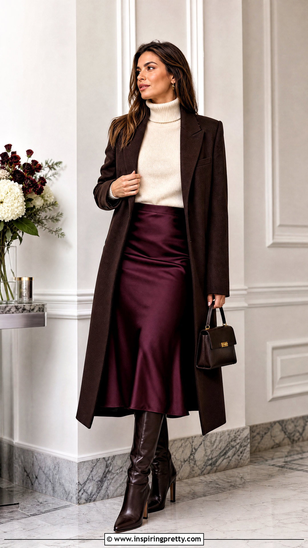 Prada Turtleneck Top With Satin Skirt - 50 prada top outfit ideas