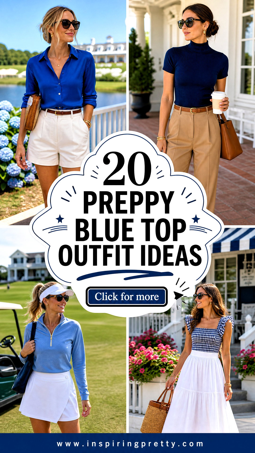 20 Preppy Blue Top Outfit Ideas for Polished Summer Looks - 20 Preppy Blue Top Outfit Ideas for Polished Summer Looks