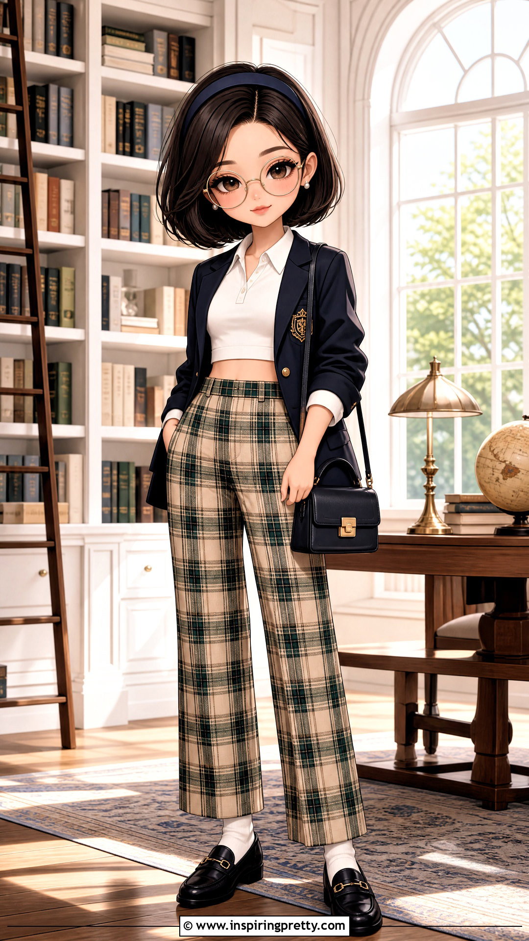 Preppy Crop Top And Plaid Pants Outfit - 25 gacha life crop top outfit ideas