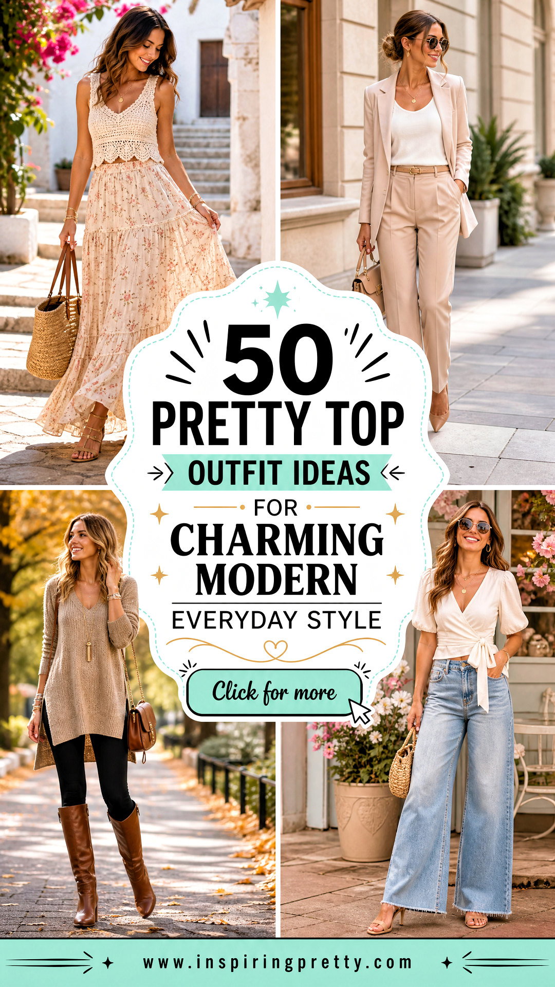 50 Pretty Top Outfit Ideas for Charming Modern Everyday Style - 50 Pretty Top Outfit Ideas for Charming Modern Everyday Style