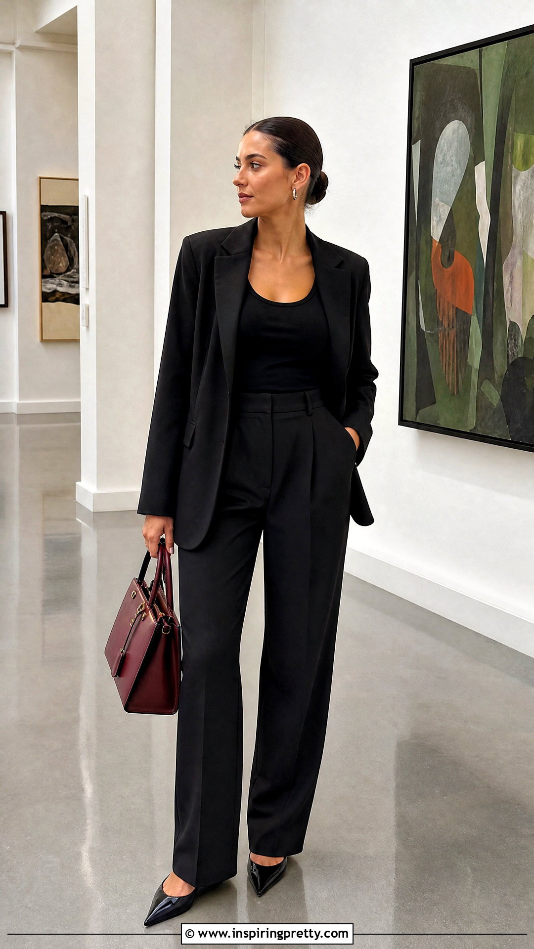 Primark Black Tank Top With a Matching Black Suit - 20 primark black tank top outfit ideas