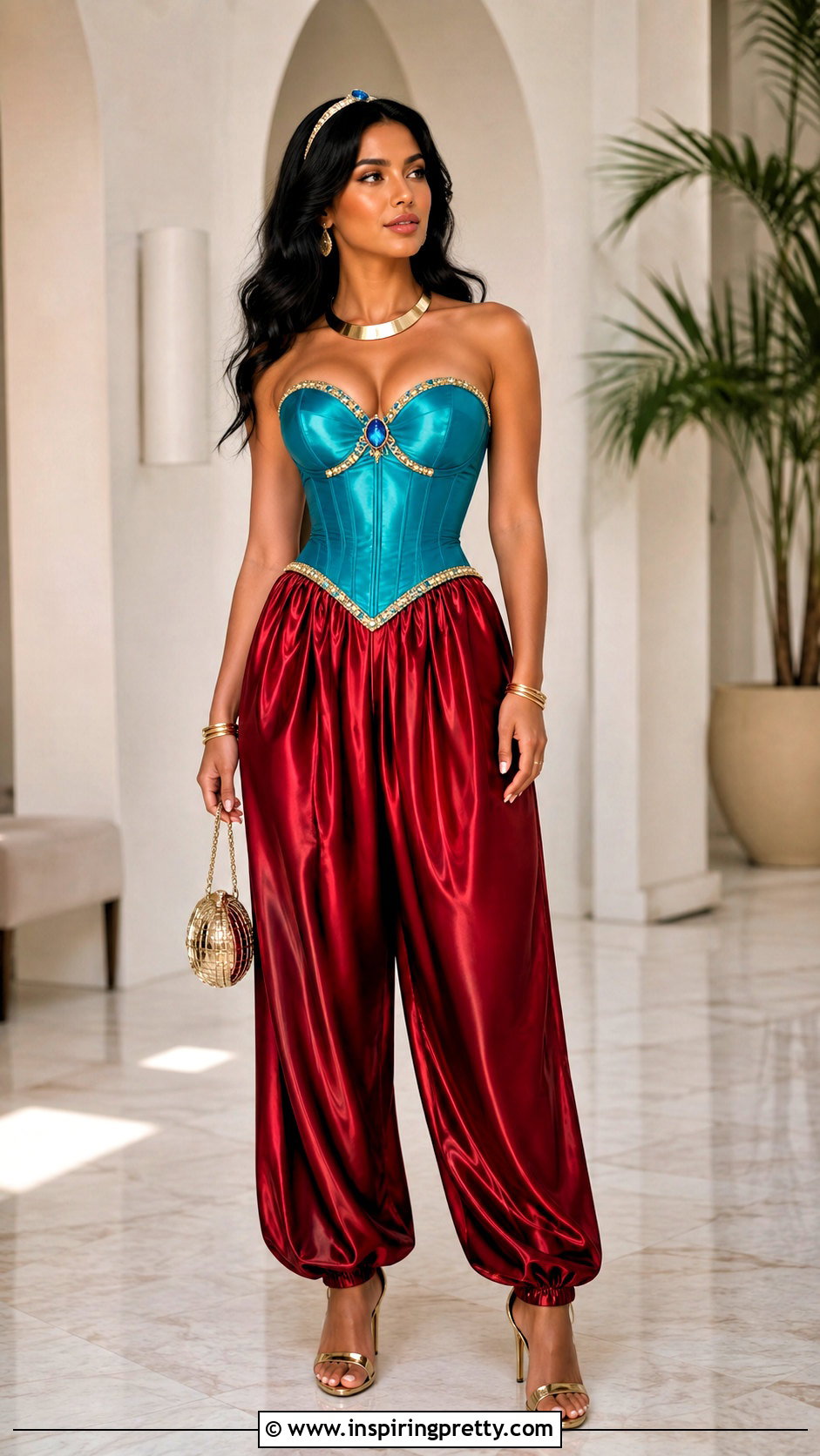 Princess Jasmine Corset Top With Red Satin Pants - 25 Princess Jasmine Corset Top outfit ideas