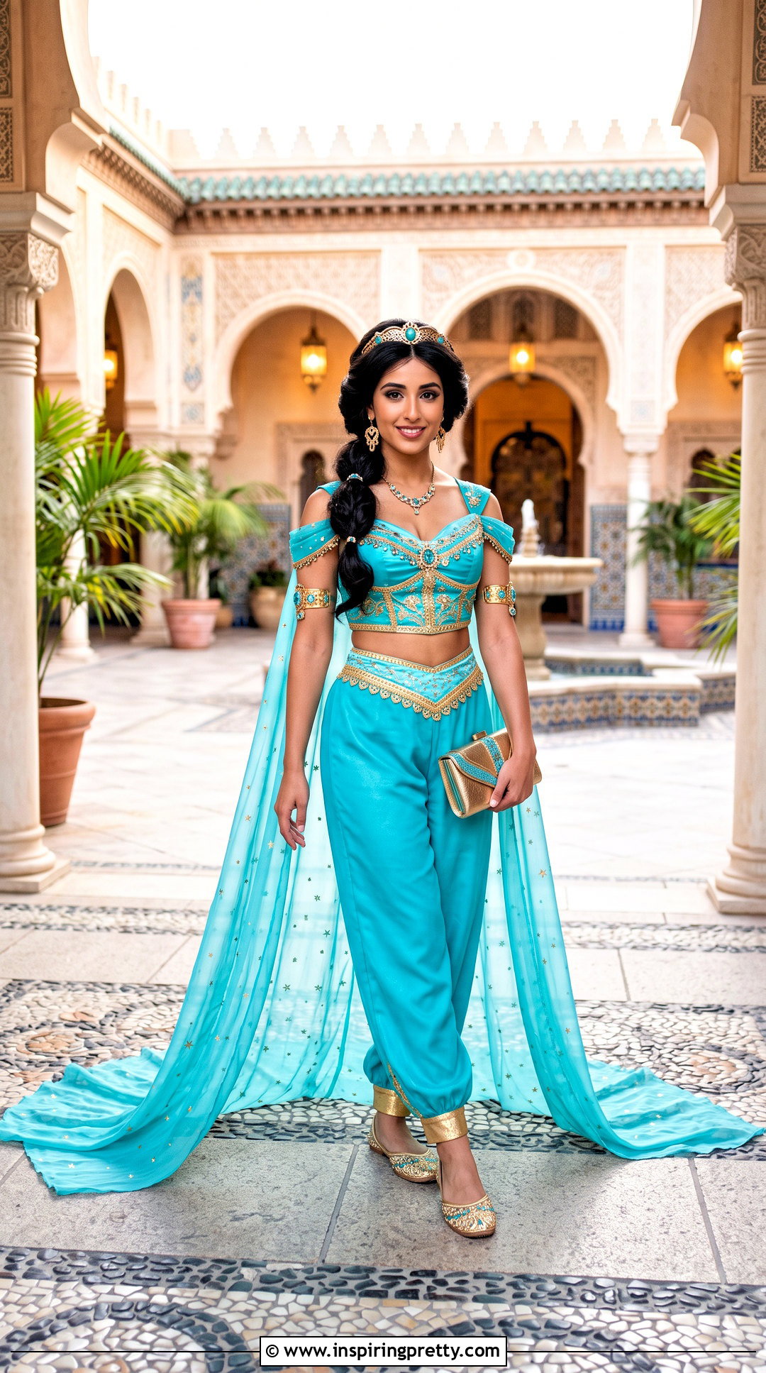 Princess Jasmine Crop Top With Sheer Cape And Harem Pants - 20 Princess Jasmine Crop Top outfit ideas