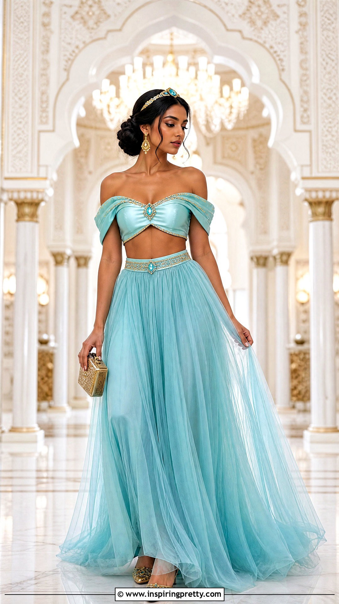 Princess Jasmine Crop Top With Tulle Maxi Skirt - 20 Princess Jasmine Crop Top outfit ideas