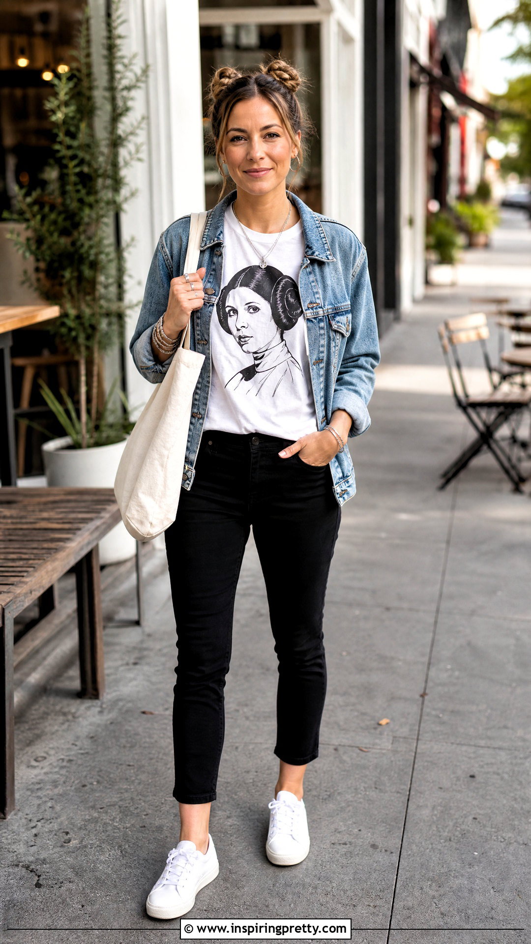 Princess Leia Top With A Denim Jacket - 20 Princess Leia Top outfit ideas