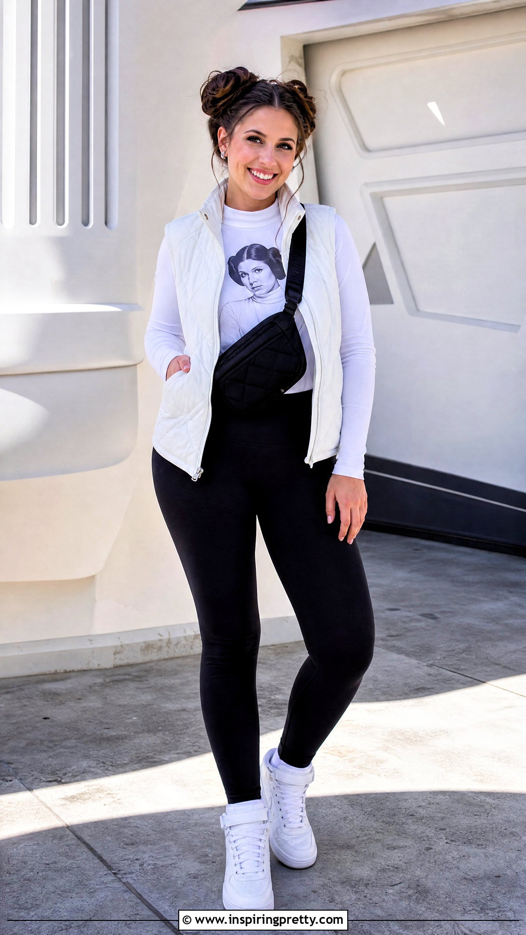 Princess Leia Top With A White Vest And Leggings - 20 Princess Leia Top outfit ideas