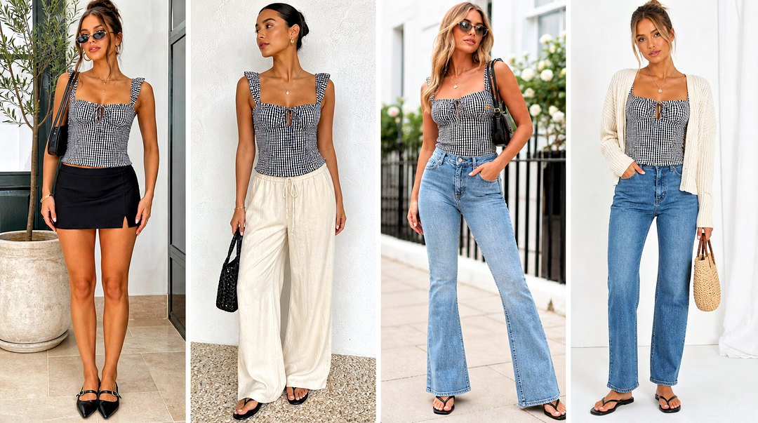 25 Princess Polly Gingham Top Outfit Ideas for Fresh Summer Looks
