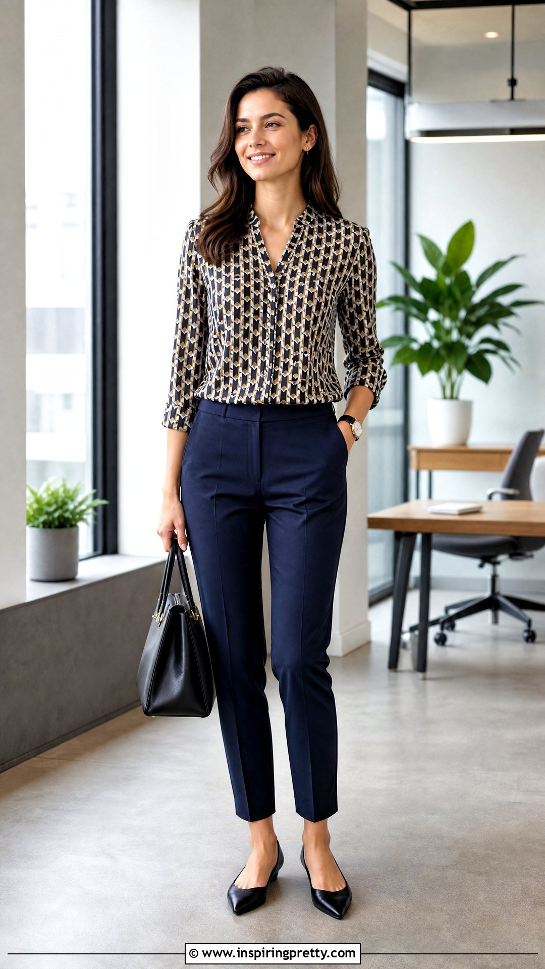 Printed Blouse With Ankle Pants - 20 the limited tops outfit ideas