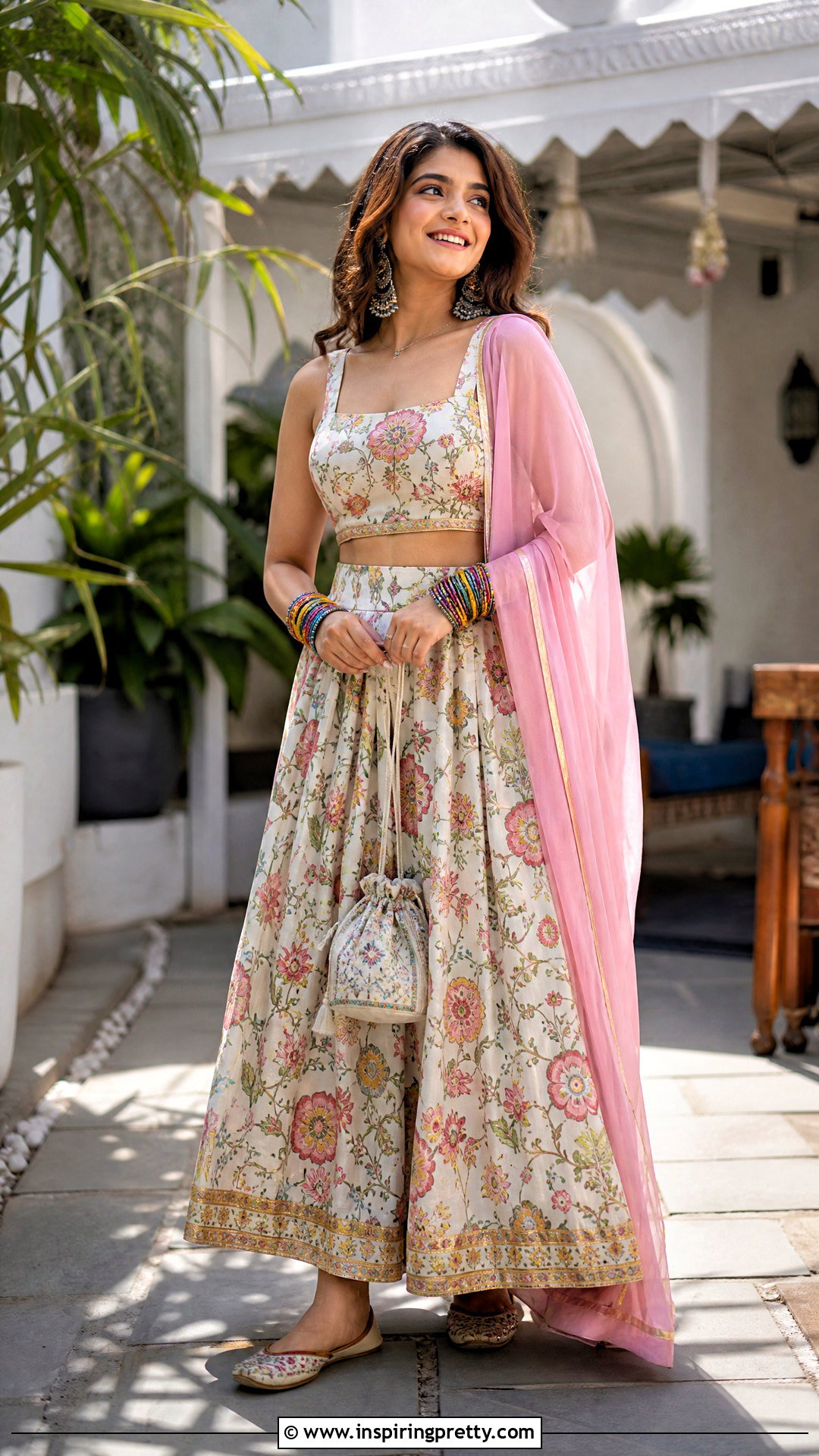 Printed Cotton Crop Top Lehenga - 50 crop top lehenga designs