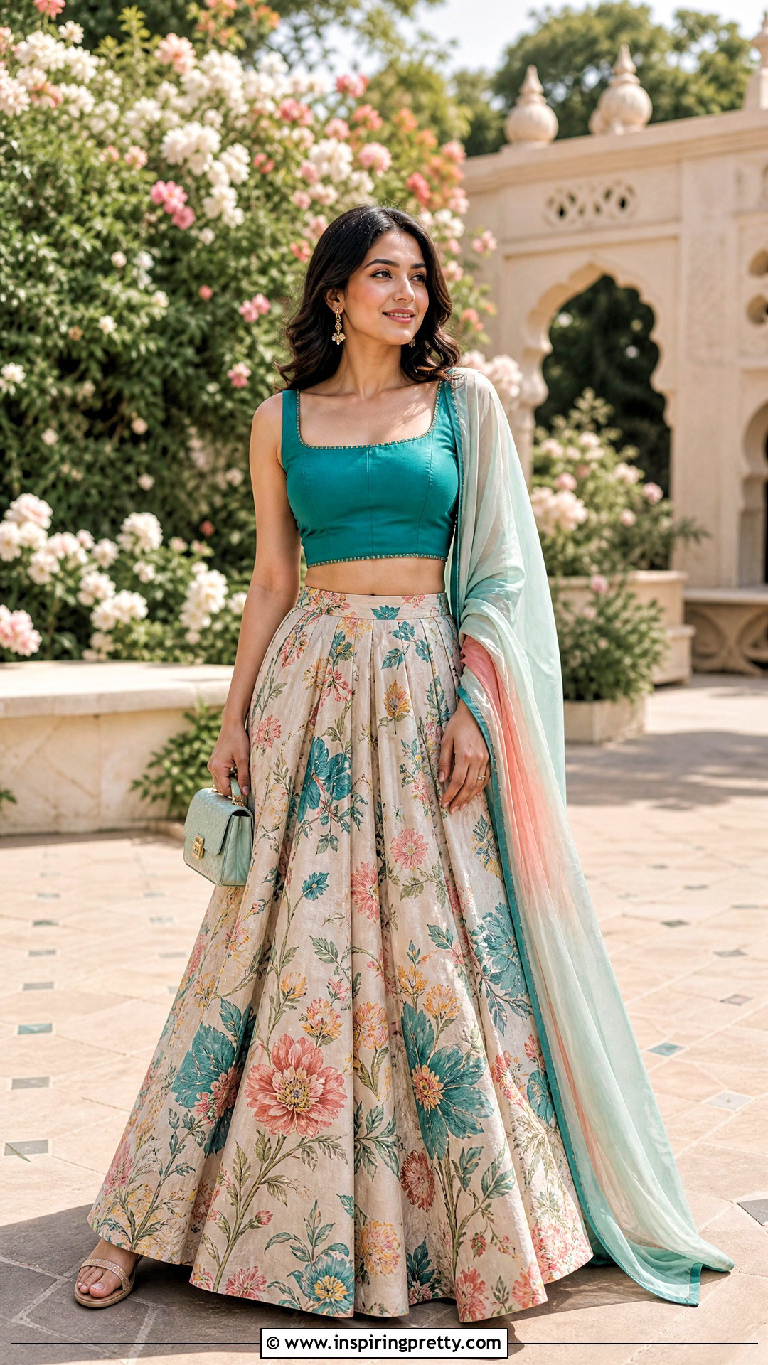 Printed Crop Top Lehenga - 50 Modern Lehenga Designs Crop Tops outfit ideas