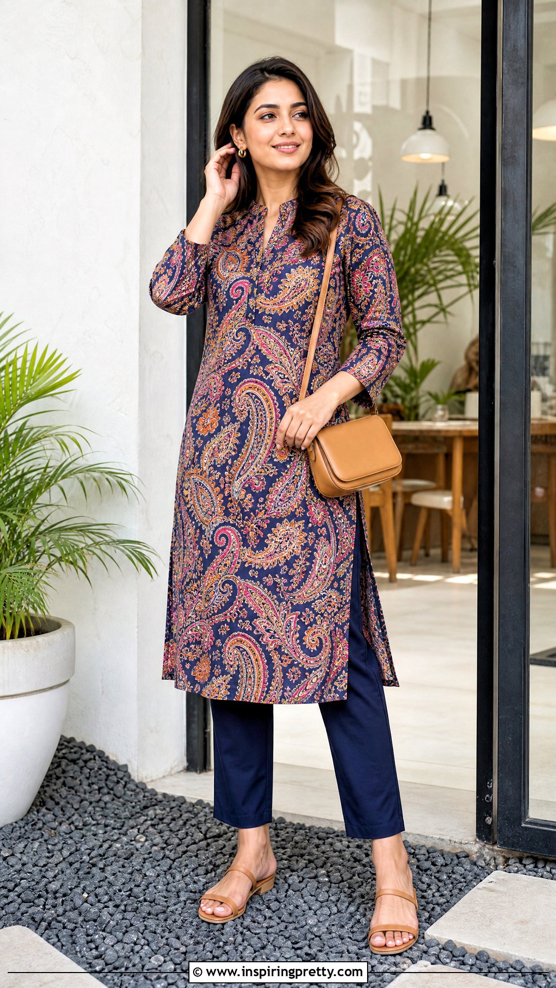Printed Long Kurtha Top With Ankle Pants - 20 long kurtha tops for women