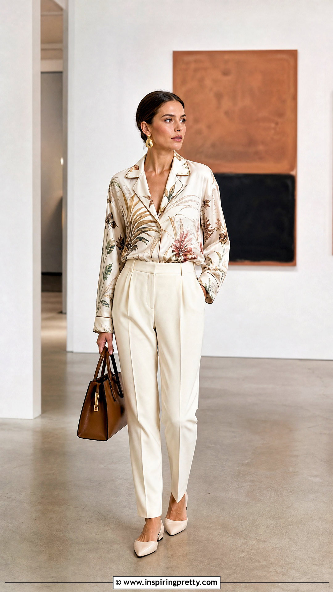 Printed Pajama Top With Solid Trousers - 50 printed tops for women