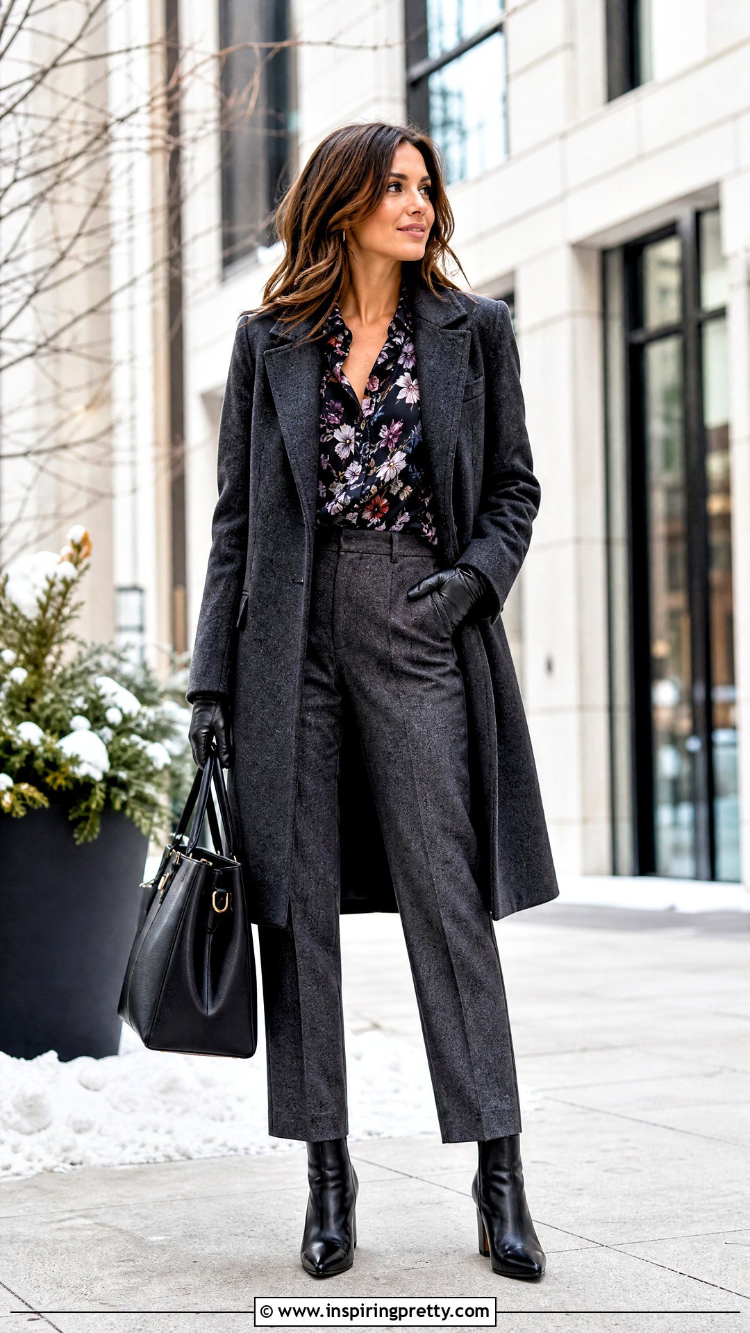 Printed Top With Winter Coat And Trousers - 50 printed tops for women