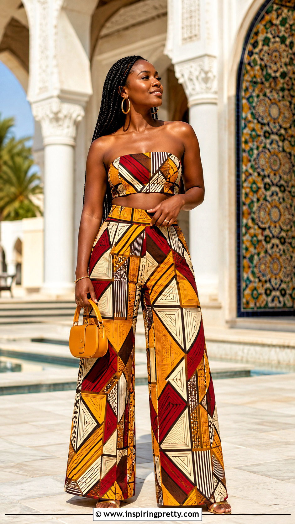 Printed Tube Top Outfit With Matching Pants - 50 tube top outfit black women