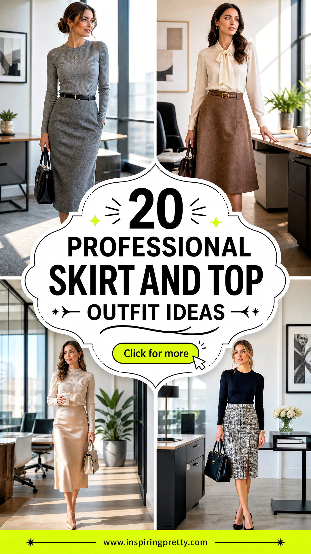 20 Professional Skirt and Top Outfit Ideas for Polished Workwear - 20 Professional Skirt and Top Outfit Ideas for Polished Workwear